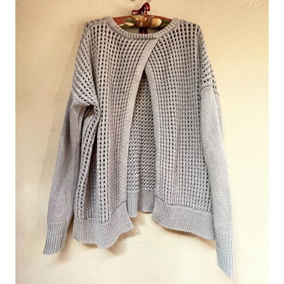 Sweaty Betty London Women Amity Luxe Knit Open Back Cape Sweater Size Small Gray - Picture 2 of 10